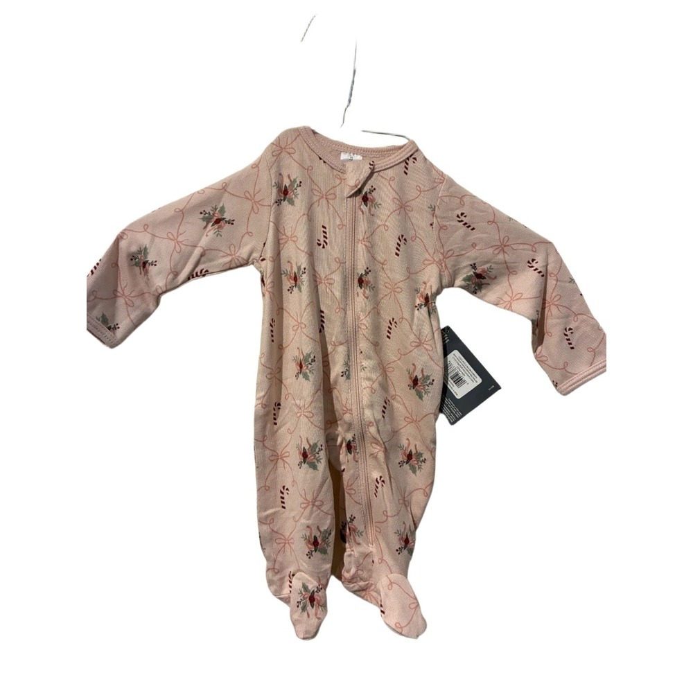 Modern Moments by Gerber Baby Girl Newborn‎ Pink Knit Holiday Pajamas NWT